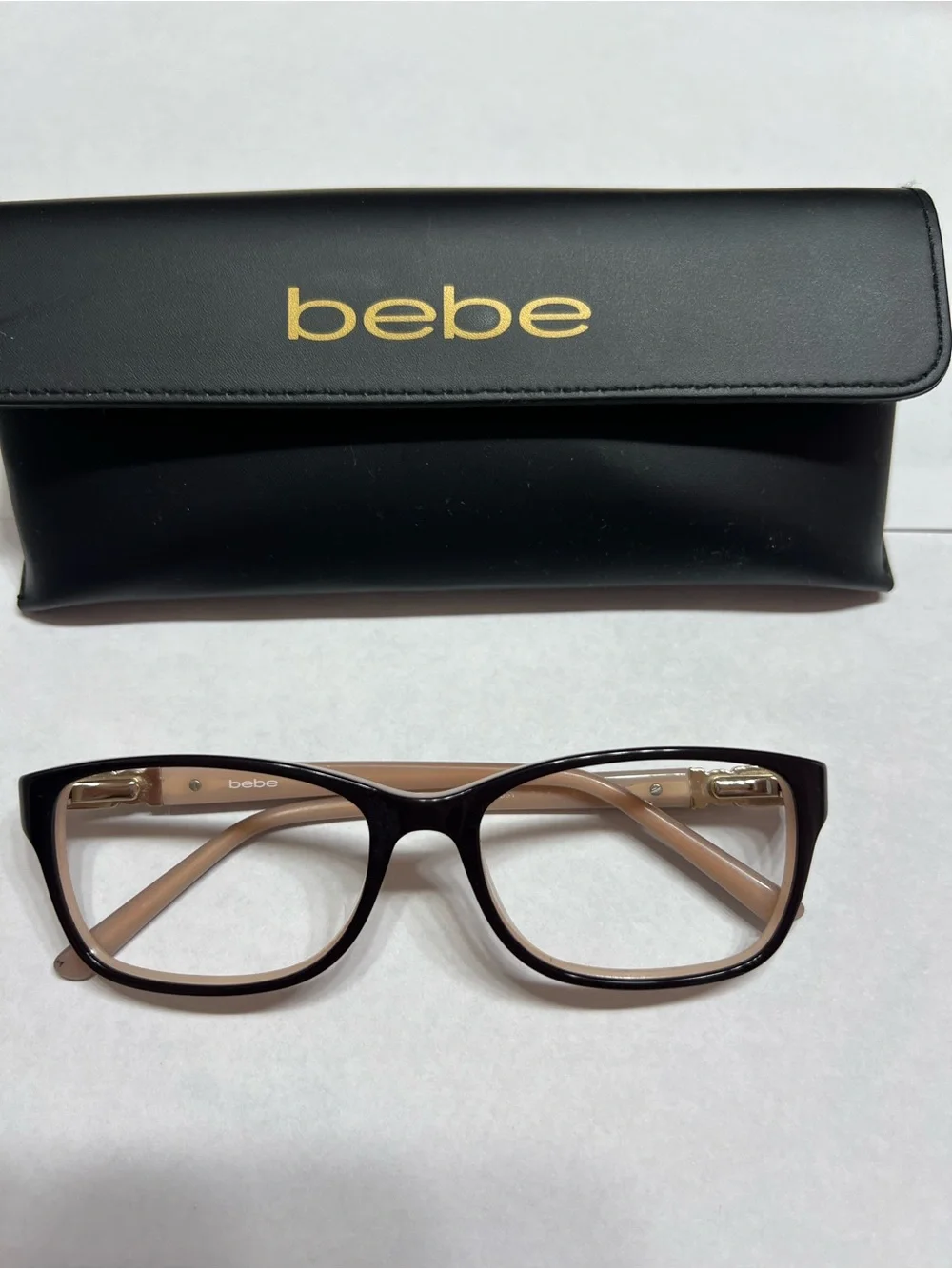 bebe 5133 Two-Tone Brown and Nude Square Optical Glasses